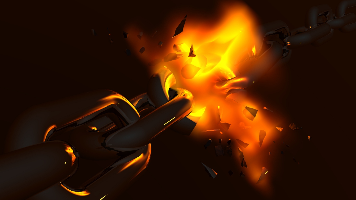 Ai image of a chain on fire.