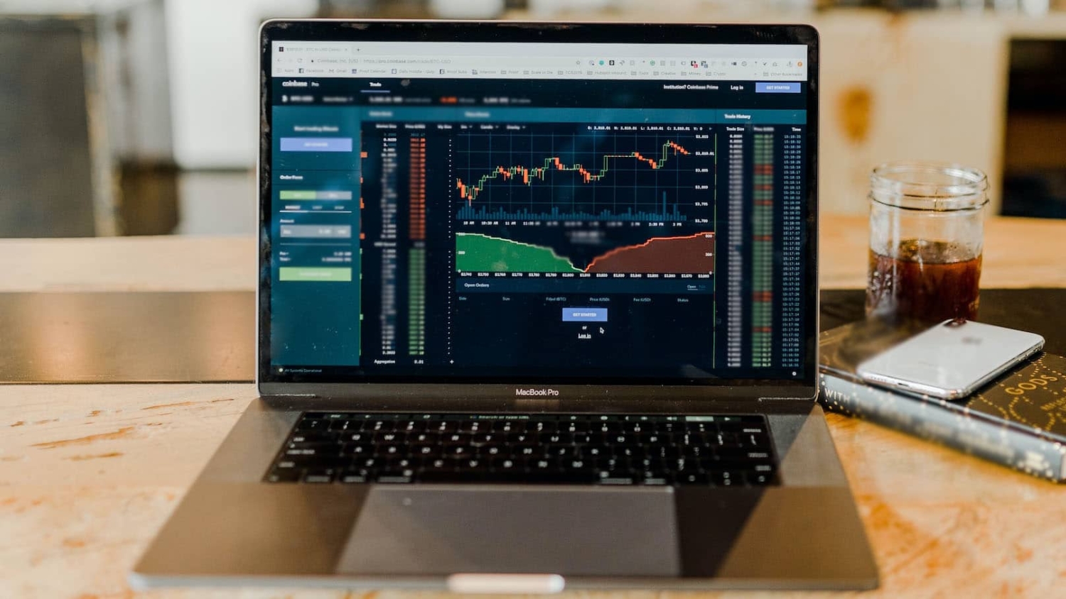 computer screen shows charts of complex financial transactions